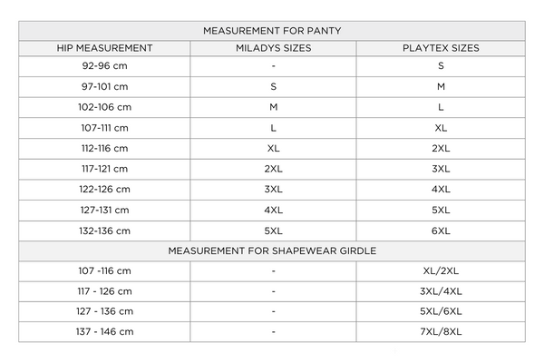 panty measuring guide